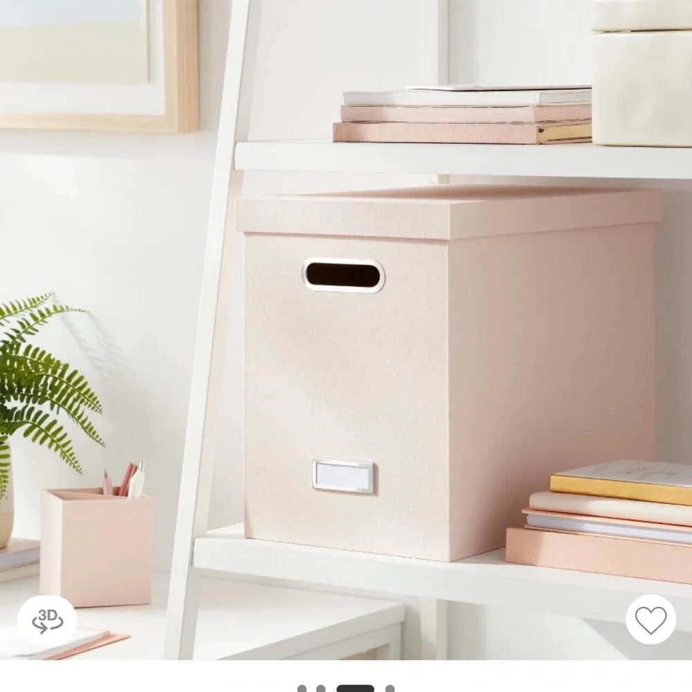 Threshold Pink Storage Filing Box with Lid